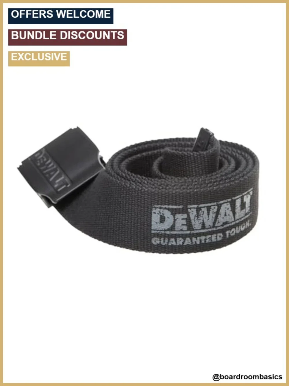 DEWALT Pro Belt Black Golf Accessory Polyester Buckle Belt One Size